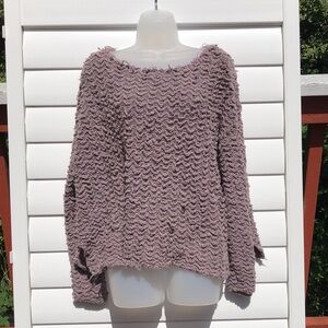 Free People Wavy Knit Lavender Sweater